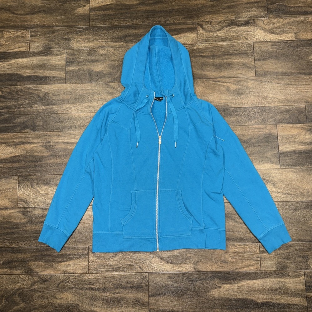 Champion Elite Jacket Full-Zip Hooded Fleece Athletic Fit Women's Size XL Blue